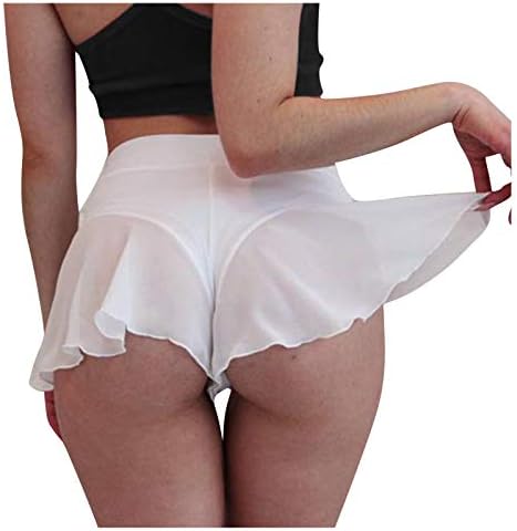 Ruffled hlače bikini mini visoko uska kratke hlače ženski plesni stup struka hlače ljetne ženke trčanja kratkih hlača rastezljivih