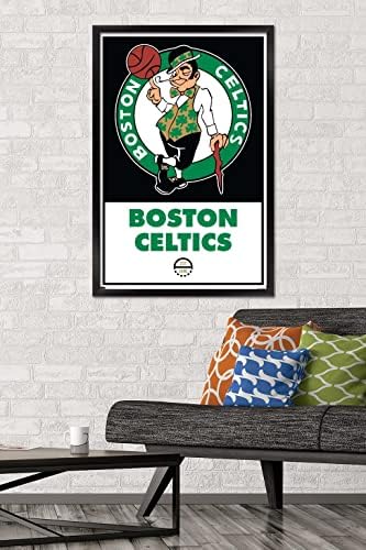 Trends International NBA Boston Celtics - Logotip 21 ZIDSKI POSTUR, 22.375 X 34, crno uokvirena verzija