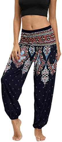 Alovey ženske boho hippie harem joge hlače s džepovima salona joggers hlače
