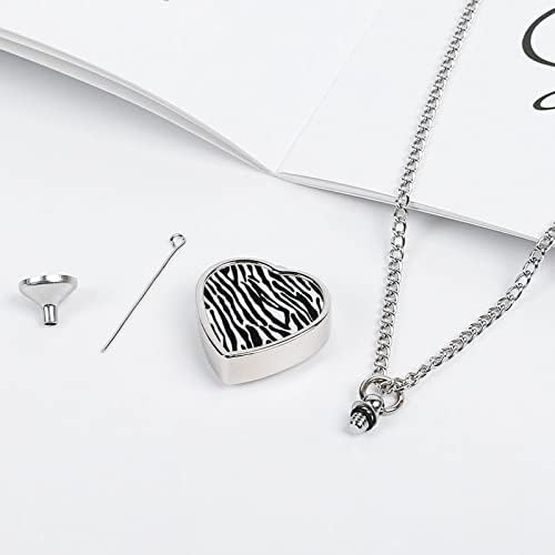 Ogrlica s urnom s printom zebre za pepeo personalizirana ogrlica od srca kremiranje nakita za kućne ljubimce spomen privjesak
