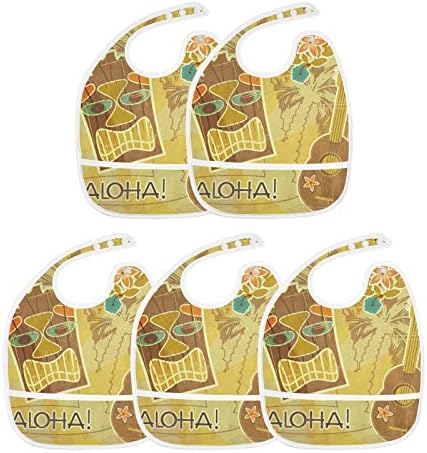 Mchiver Retro Beach Baby Bibs za djevojčicu za dječake vodootporno prehranu pregača s hranom Katara Podesiva pamučna hrana