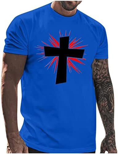 HDDK Summer muški vojnik majice kratkih rukava s prstima vjera jesus cross tiskati majica top trčanja treninga sportska majica