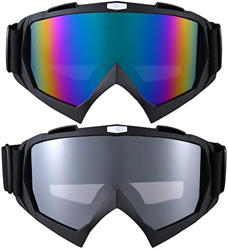 Broyeur 2 Pack Motociklističke naočale, naočale za prljavštinu, jahanje/atv/skijaške naočale ， za odrasle muškarce žene mladih