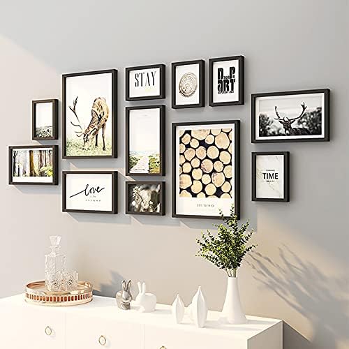 MKMKL okviri za slike kolaž set-12 pakiranje drveni foto okvir zidni galerija, zaslon, zidni ukras, e, 65.7x26in