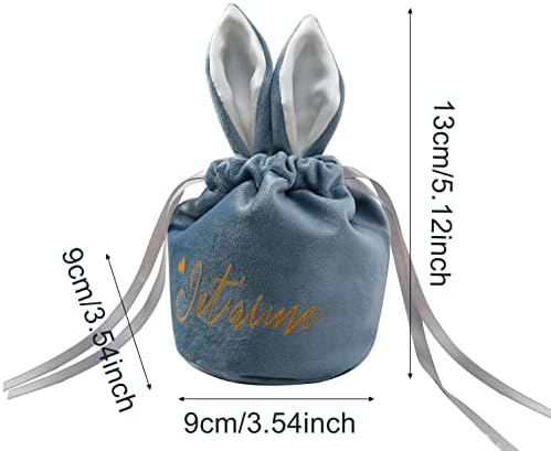 1pcs uskršnje kreativne vrećice za zečiće, uskršnje poklon vrećice za zečje uši, baršunaste košare s vezicama za djecu u