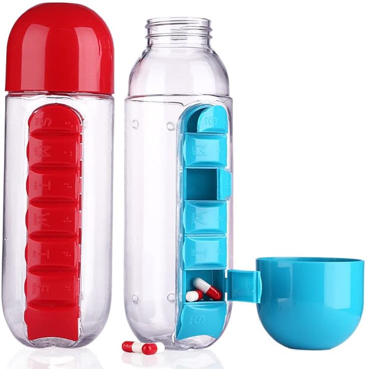 600.600. Sportska plastična boca kombinacija dnevne tablete kutija organizator boca za piće nepropusna boca kutija tumbler