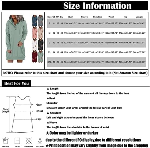 Nokmopo jesenske haljine za žene 2023 casual kapuljače dugih rukava pulover pulover Top haljina maxi haljina
