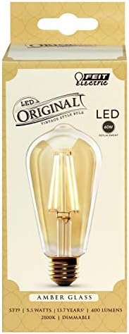 LED svjetiljka od jantarne meke bijele boje od 60 vata – 4 pakiranja žarulja u vintage stilu, 19.26 jantara
