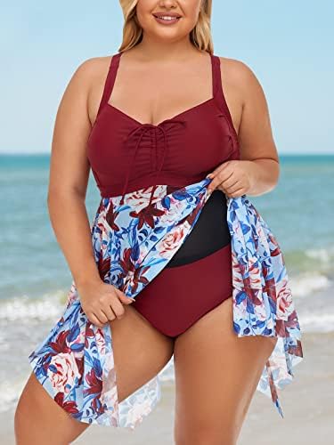 Ženska jednodijelna kupaća haljina veličine plus s gaćicama kupaći kostimi mrežasti kupaći kostim tekući kupaći kostimi s