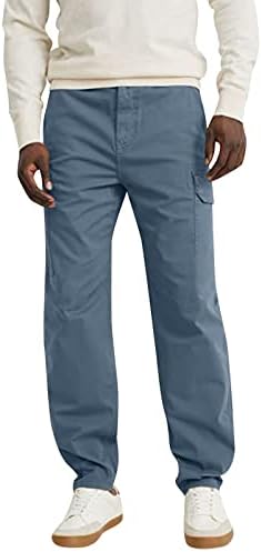 Teretne hlače za muškarce pamučne četiri sezone moda jednostavna čvrsta boja elastični struk kombinezoni casual hlače teretne