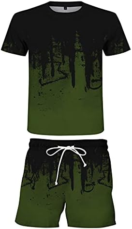 Muški sport Set Summer Outfit 2 komada postavljeno majice kratkih rukava i kratke hlače casual moderan set za znoj