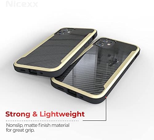Nicexx dizajniran za iPhone 12 mini futrola s uzorkom ugljičnih vlakana, 12ft. Drop testiran, kompatibilan s bežičnim punjenjem