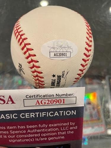 Grady Hatton Reds Cardinals Single Potpisan Službeni bejzbol JSA Mint - Autografirani bejzbols