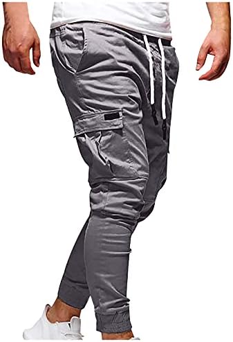 Wenkomg1 muške lagane ležerne hlače prozračne teretne hlače Bagggy WorkSuit Sportski planinarski trening Poslovne hlače