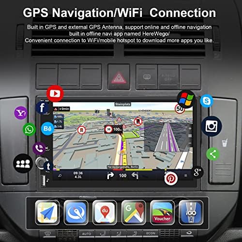 2G+32G Android Car Stereo Double DIN s Bluetooth bežičnom CarPlay -om, Android Auto, GPS navigacija, 7 HD Autoch WAR radio