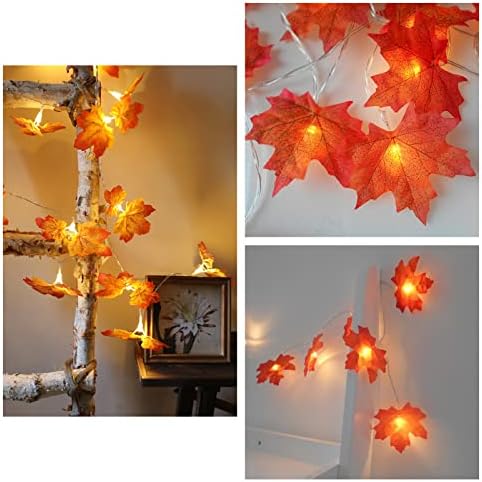 Ed javorova lišća String Svjetlo, LED ukrasna žilaca, 9,8ft toplo svjetlo javorove javorove jeseni ostavi svjetlo za Halloween