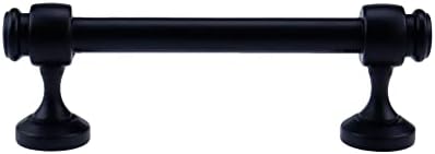 Wealrit 2 PCS CENTER CENTAR 3,5 inča crnih ormara povlači se s okruglom bazom, crna metalna ladica vuče vijcima, ručicu ormara
