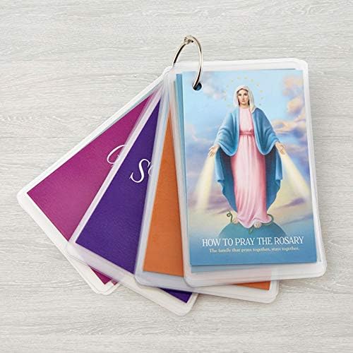 Kako moliti krunice laminirane katoličke molitvene kartice postavljene za djecu, 4 1/2 inča