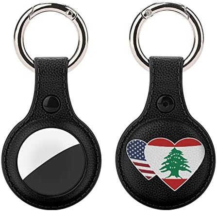 Štitnik za srce s libanonskom zastavom SAD-a kompatibilan s paketom s privjeskom za ključeve, držačem lokatora za zaštitu