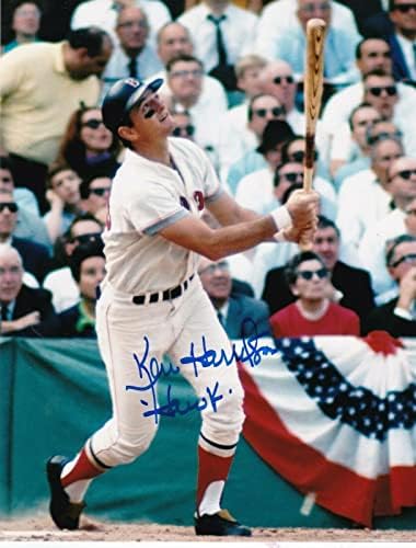 Ken Harrelson Hawk Boston Red Sox Action potpisan 8x10 - Autografirane MLB fotografije