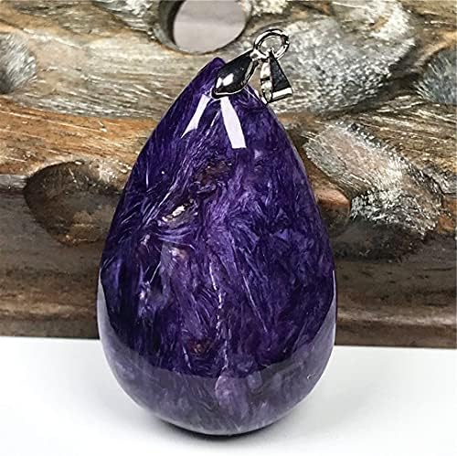 Prirodni craroite kristalni privjesak ljubičasti kamen za žene za muškarce zacjeljivanje poklon 42x26x10mm perli voda kapljica
