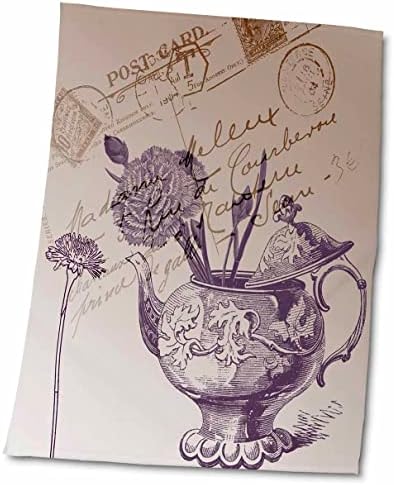 3-vintage francuski čajnik s cvijećem - Ručnici