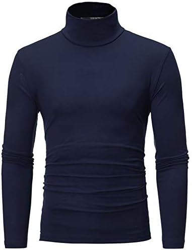 Muške vitke košulje kornjače s dugim rukavima pulover vrhovi jesen zima mekana majica lagane osnovne vrhove