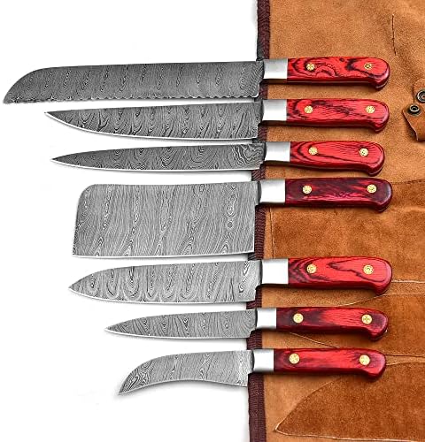 Profesionalni kuhinjski noževi prilagođeni Damascus čelik 6 PCS profesionalnog komunalnog kuhara kuhinjski nož set kuhar