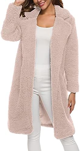 Foviguo ženski kaput, zimski kaput žene tunika dugi rukavi kući casual udobni kaputi solidni fit fleece džep