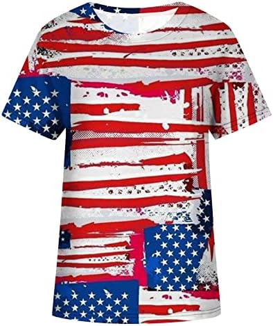 Dan neovisnosti majice za žene Crewneck Grafičke majice majice USA zastave tunične bluze 4. srpnja Vintage vrhovi