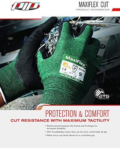 Maxiflex 34-8743 ATG rezani rezani nitril presvučen rad zelene nitrilne rukavice