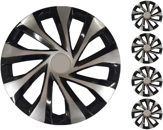 Copri set od 4 kotača 15-inčni srebrno-crni hubcap Snap-on odgovara Nissan