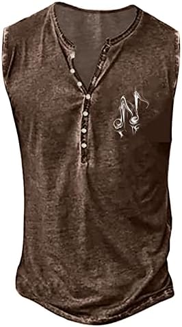 Muške majice veličine 2023, plus gumbi na gumbu, Vintage majice s grafičkim printom, obični ljetni vrhovi bez rukava