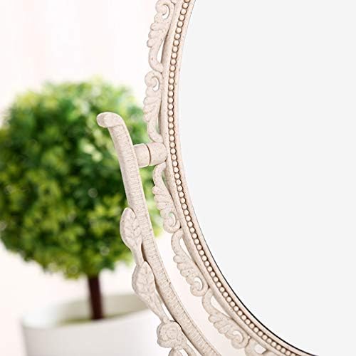 OFPPORTBLE ovalne ispraznosti ogledala tabletop šminka ogledalo Vintage elegantno dvostrano okretno ispravno ogledalo s povećanjem