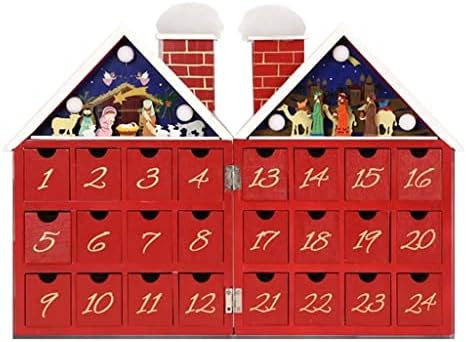 Adventski kalendari drveni Adventski kalendar LED svjetla Božićna kuća Sklopivi kalendar Ukrasi dekor seoske kuće Odbrojavanje