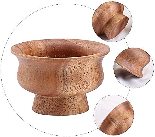 Kiansla Bowl Kuhinj za posluživanje, prirodna akacija drvena zdjela okrugla zdjele za udjes kalabaša za umake umak orasi