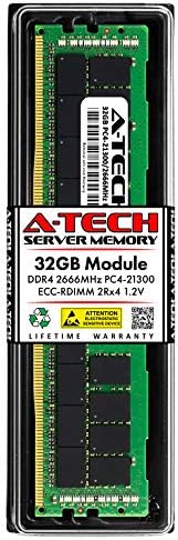 A -TECH 32GB memorija RAM -a za Dell Precision Workstation 7820 Tower - DDR4 2666MHz PC4-21300 ECC Registrirani RDIMM 2RX4