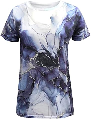 Ženske ljetne vrhove prugaste boje Blok kratkih rukava Kauzalne bluze majice TOPS Odužene košulje za žene