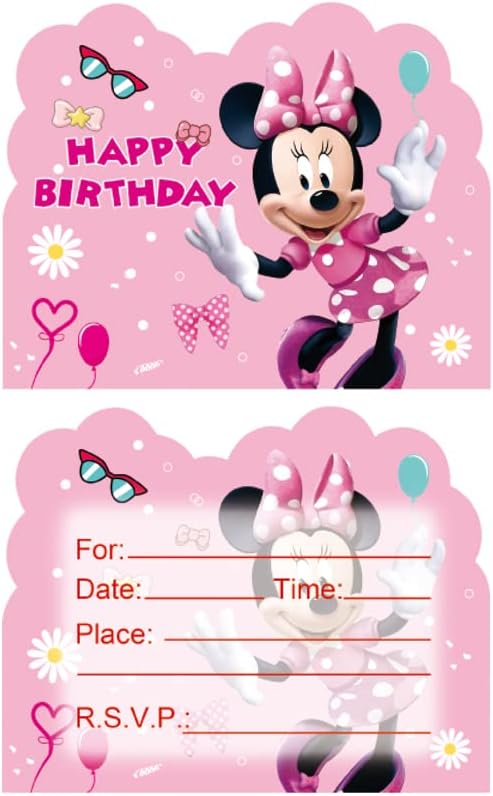 Lavaah 20 Pozivnice za pozivnice za rođendan, miša, zalihe za dječiju zabavu