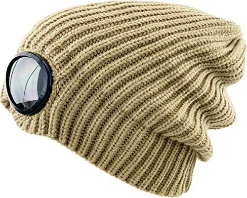 KBETHOS LOGGLE LENS Beanie rebrasta pletena manžeti zimski skijaški šešir Skupina sunčana naočala