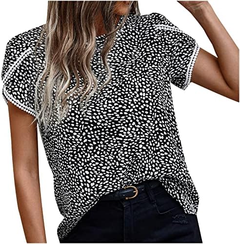Odjeća za kratke rukave Trendska posada za vrat Pamuk grafička ležerna majica za žensku ljetnu jesen labava fit bluza 07