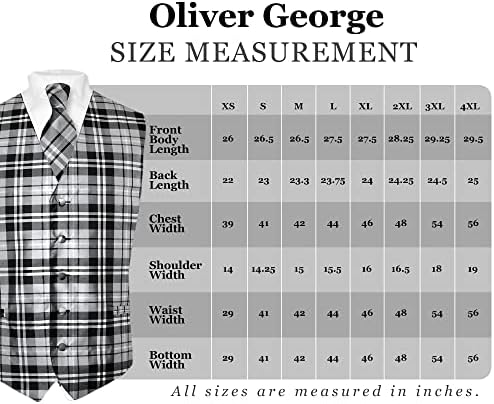 Oliver George muški 4PC Plasni dizajn formalni prsluk za prsluk Tuxedo haljina prsluk kravata Bowtie maramice set za odijelo