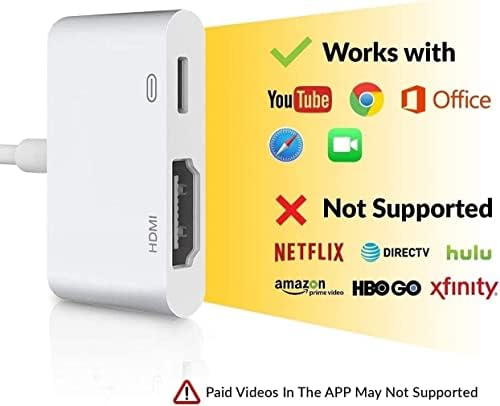 [Certificiran od strane Apple MFi] Kompatibilan s adapterom iPhone iPad iPod na HDMI Digitalni AV 1080P sa priključkom za