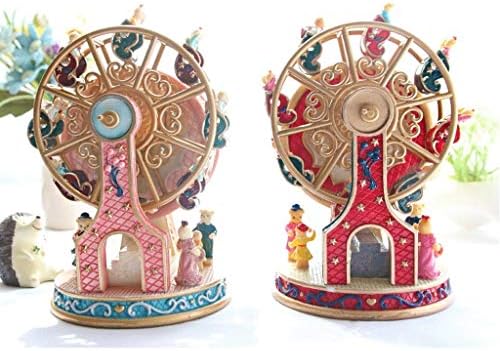 Europska rotirajuća Ferris Wheel Music Box, kreativna smola glazbena kutija retro ukrasi rođendan Valentinovo dar melodious