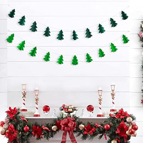 10 trodimenzionalnog mini malog papira za božićno drvce nakeri Laking Viseće zastave božićne ukrase za uređenje zabave dugačak