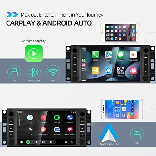 Wireless CarPlay & Android Auto 7 ”CAR STEREO HD zaslon osjetljiv na dodir za Chevrolet/Chrysler/Jeep/Dodge Podrška WiFi