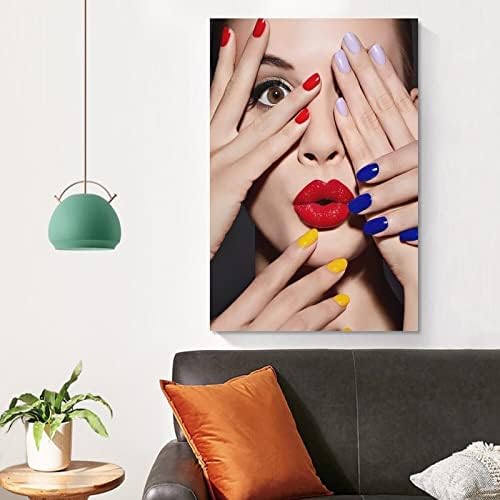Modna ženska ljepota manikura za nokte lječilište umjetnička šminka i manikura post nadahnuti kreativni plakati platna zidni