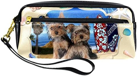 Slatki psi u plaži olovke kućišta olovka kutija tinejdžera držač pripisnika torbica make up torbica toaletna torba