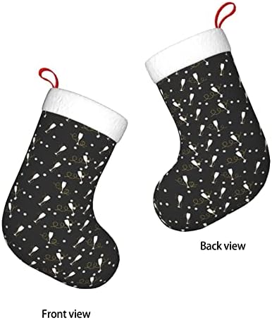 Augesterno božićne čarape Gilter crno vino čaša dvostrani kamin viseće čarape
