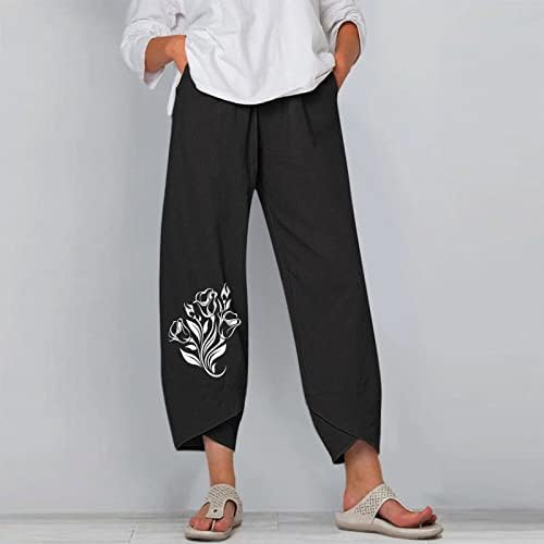 Ploča hlače za žene ležerne vrećaste hlače Y2K hlače cvjetovi tiskane padobranske hlače široke noge hlače